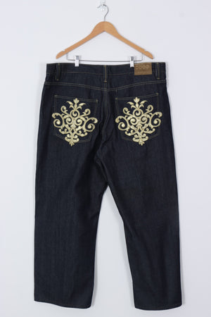 COOGI Embroidered Metallic Dark Wash Jeans (44x34)