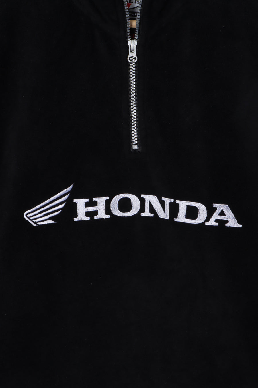 HONDA Black Embroidered 1/4 Zip Joe Rocket Fleece Sweatshirt (L)