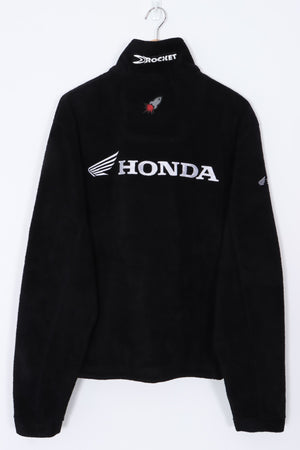 HONDA Black Embroidered 1/4 Zip Joe Rocket Fleece Sweatshirt (L)