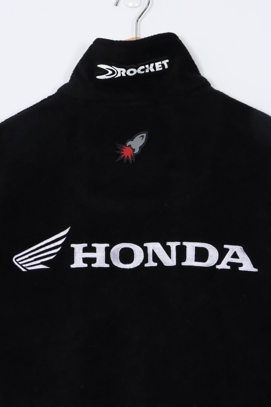 HONDA Black Embroidered 1/4 Zip Joe Rocket Fleece Sweatshirt (L)