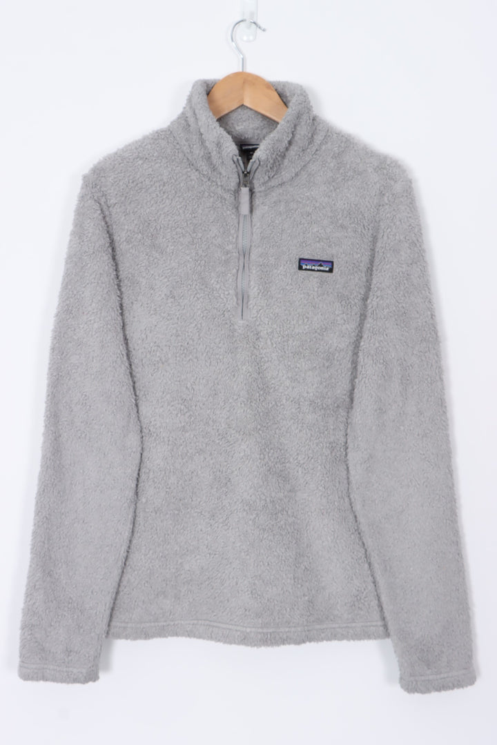 PATAGONIA 'Los Gatos' 1/4 Zip Grey Teddy Fleece Sweatshirt (XL)