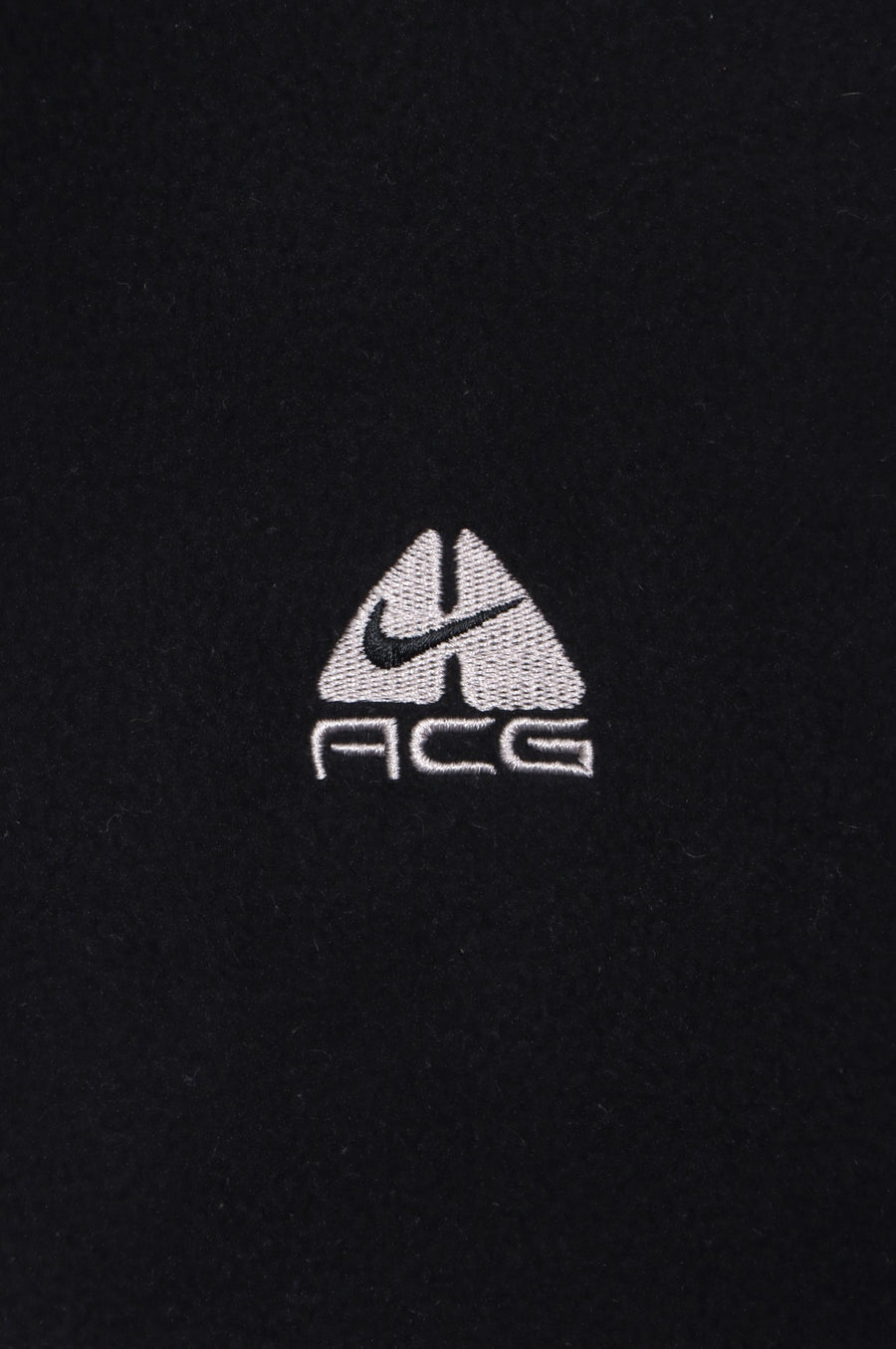 NIKE ACG Embroidered Logo 1/4 Zip Black Fleece Sweatshirt (L)