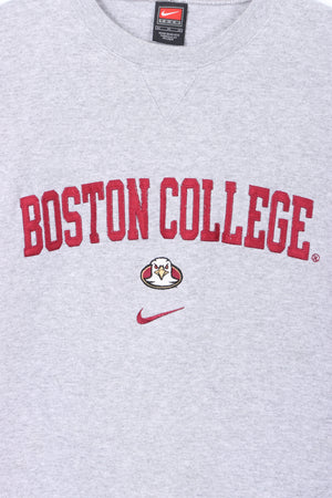 Boston College Spell Out NIKE Centre Swoosh Logo Boxy Sweatshirt (M)