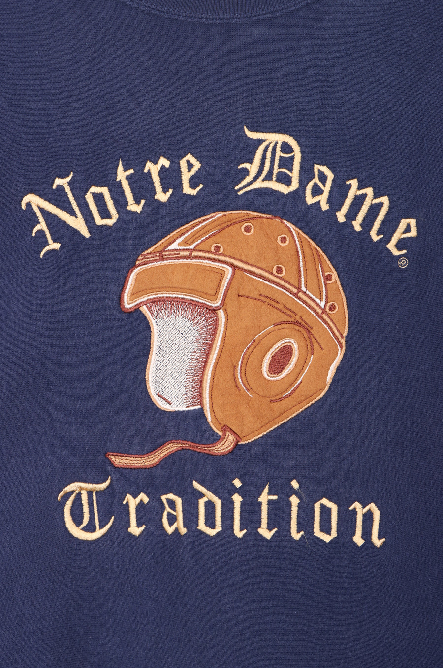 Notre Dame Tradition Suede Football Helmet Sweatshirt (XL-XXL)