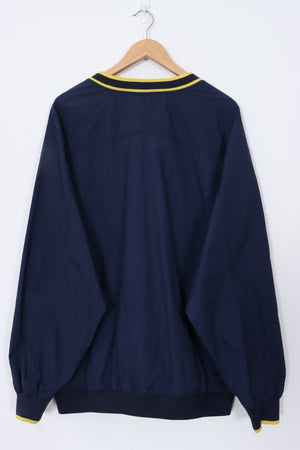 NIKE Navy & Yellow Centre Swoosh Logo Pullover Windbreaker (XL)