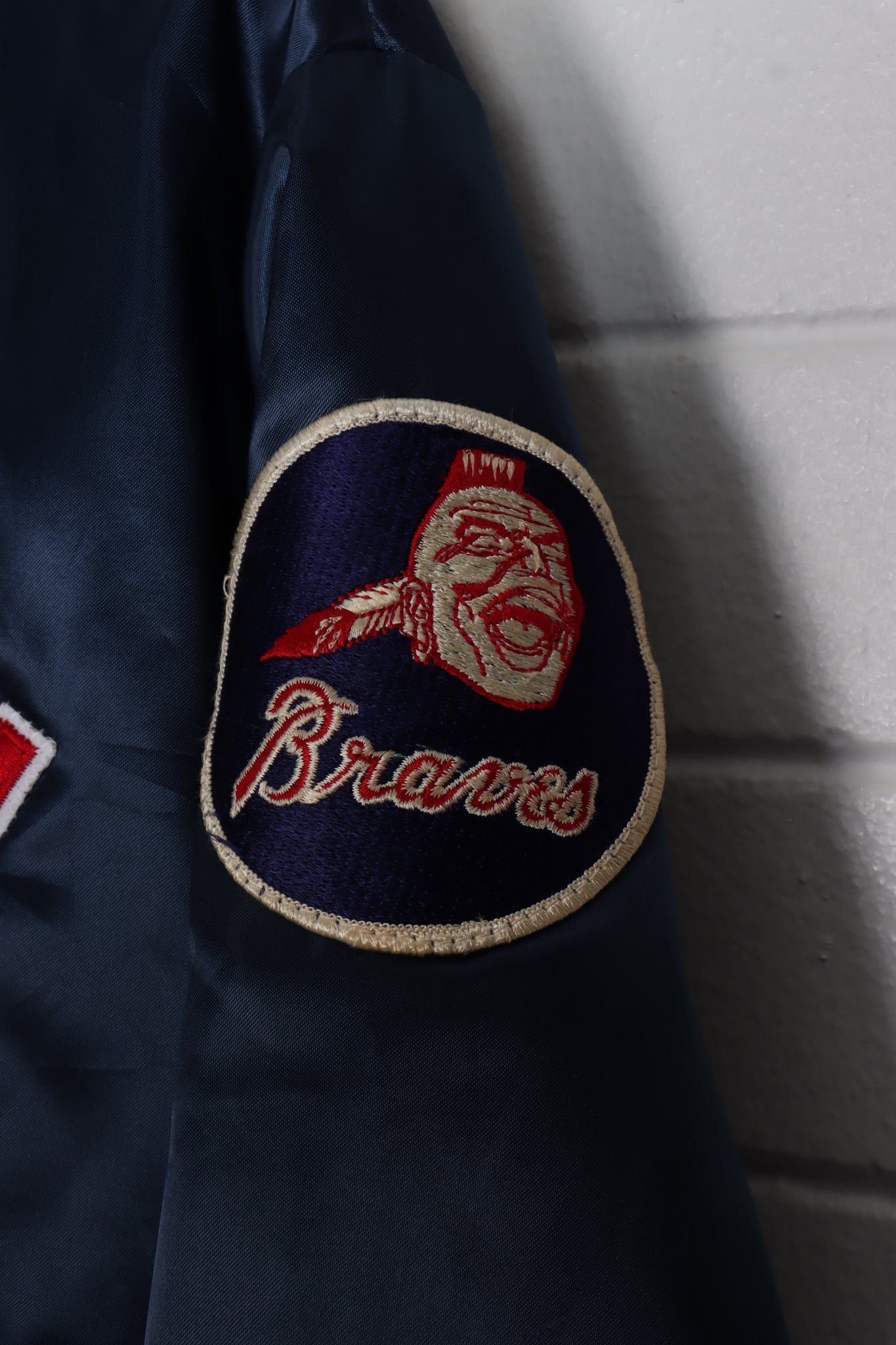 Atlanta Braves Vintage Starter Satin Bomber Jacket Made in USA MLB