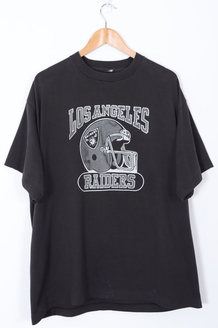 Los Angeles Raiders Helmet NFL Football USA Made T-Shirt (XL)