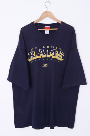 NFL St Louis Rams Spell Out Logo REEBOK T-Shirt (3XL)