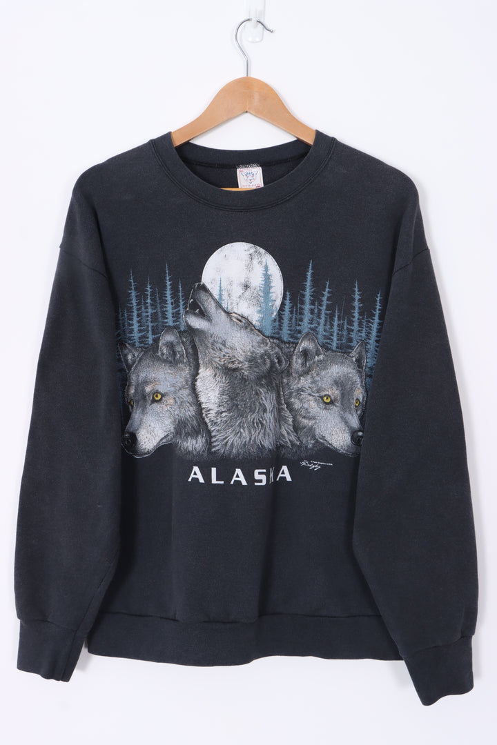 Alaska Howling Wolves Full Moon Sweatshirt USA Made (M-L)