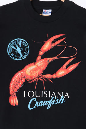 Louisiana Crawfish Black Single Stitch T-Shirt USA Made (XXL)