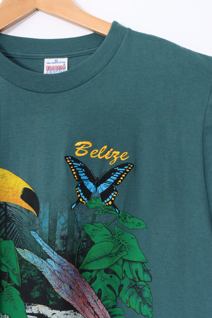 Belize 1995 Green Rainforest Single Stitch T-Shirt (XL TALL)