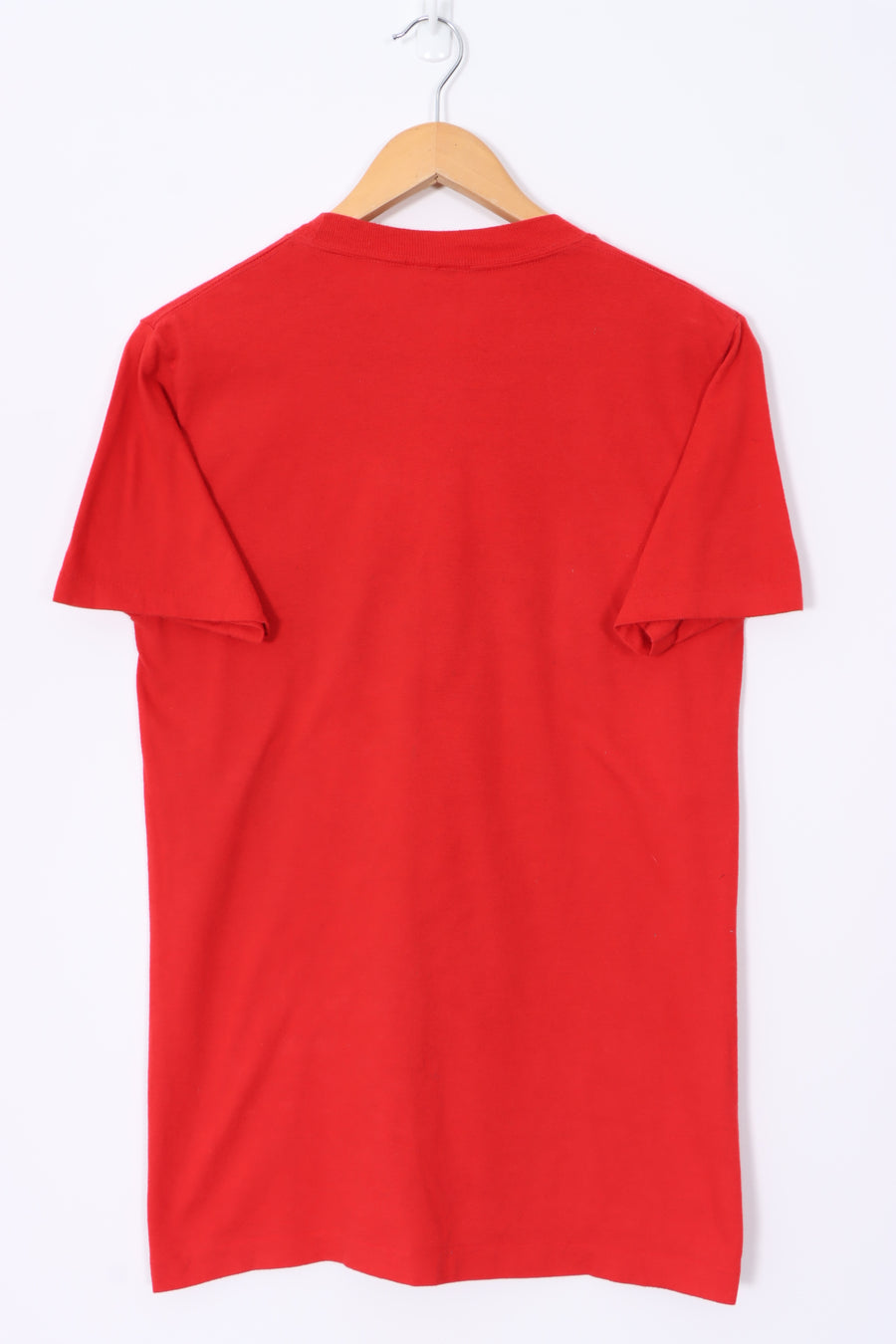 REEBOK Big Spell Out Logo Red Single Stitch T-Shirt USA Made (S-M)