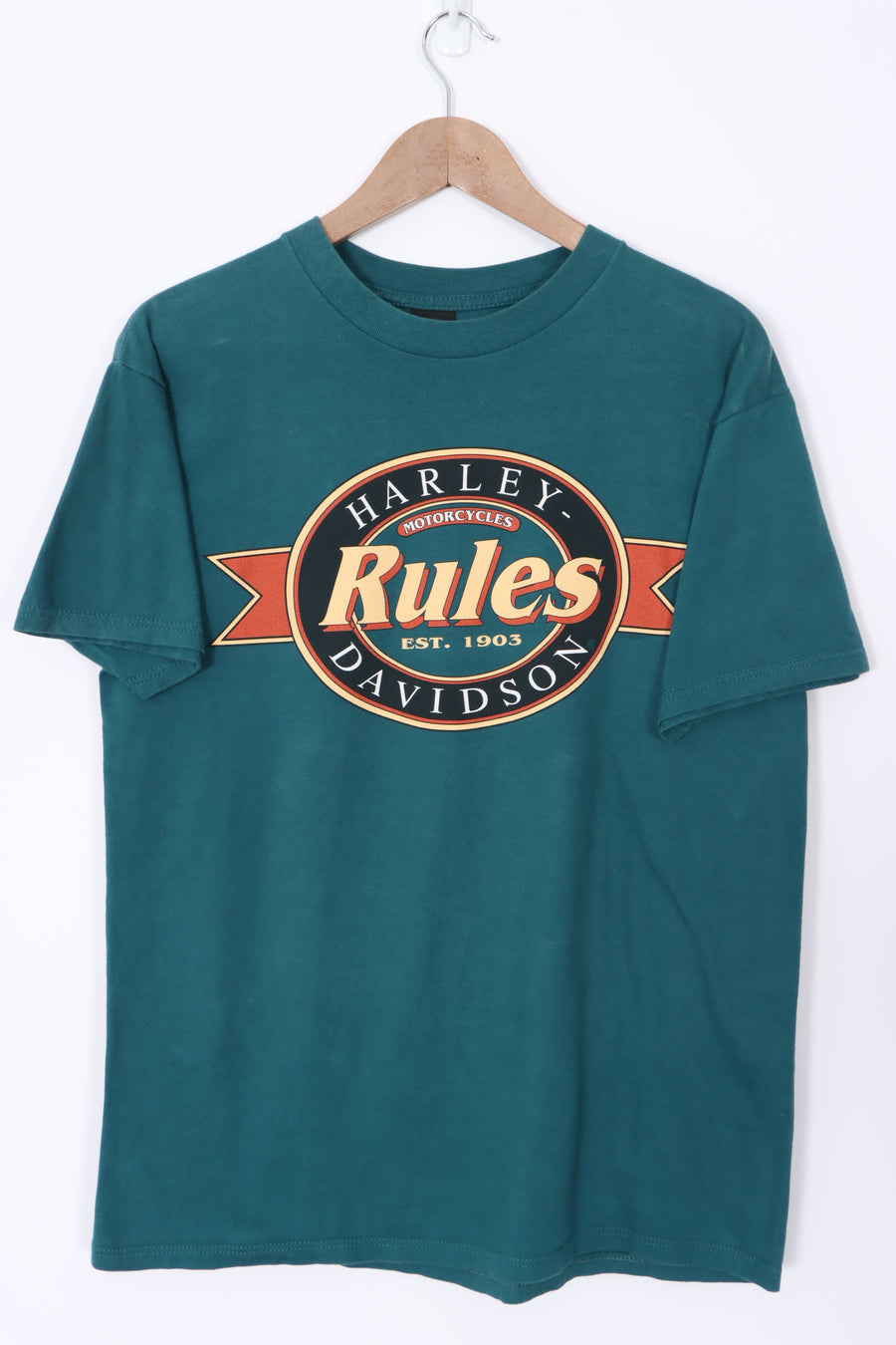 HARLEY DAVIDSON Rules 1995 Texas Front Back T-Shirt USA Made (L)