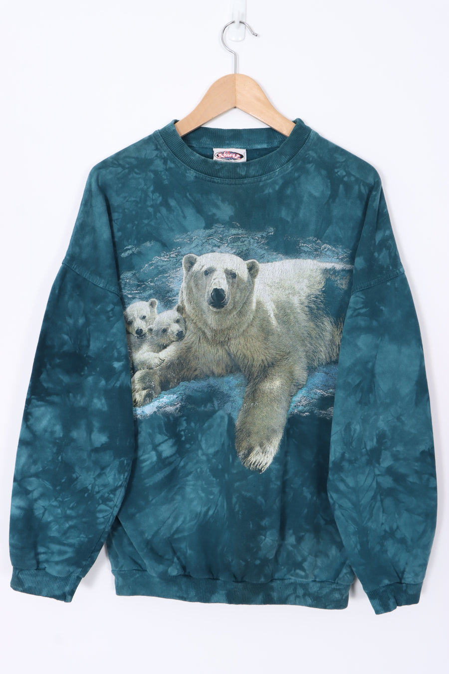 Polar Bear & Cub Teal Tie Dye Sweatshirt (M)