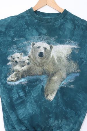 Polar Bear & Cub Teal Tie Dye Sweatshirt (M)