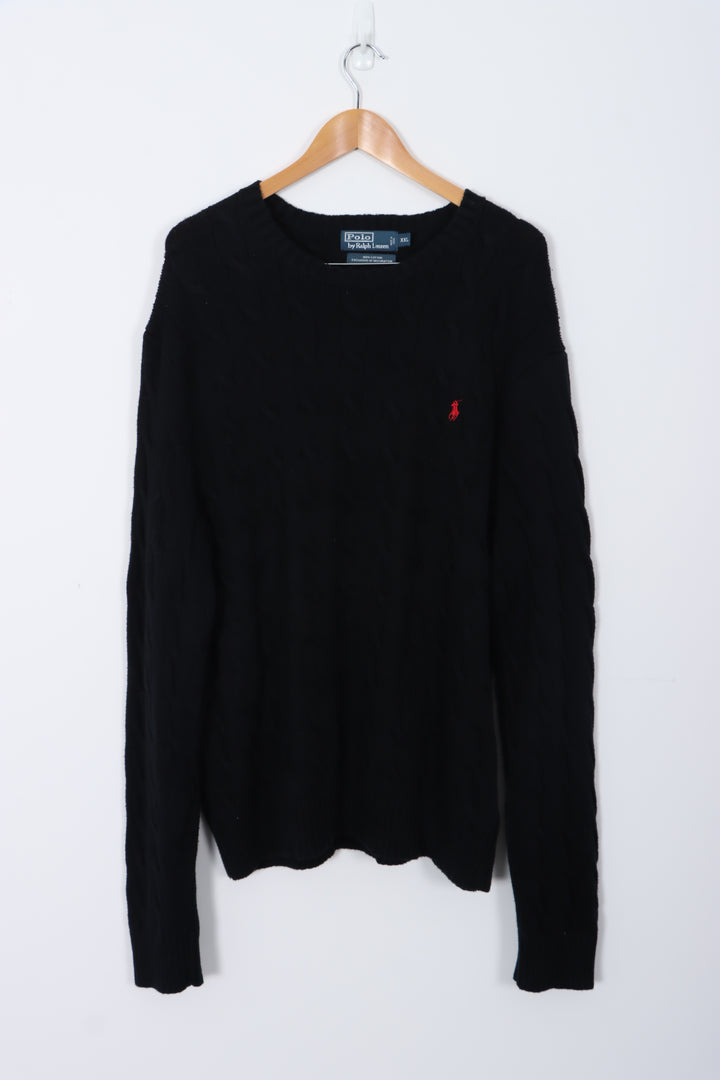 POLO by Ralph Lauren Cable Knit Black Sweater (XXL)