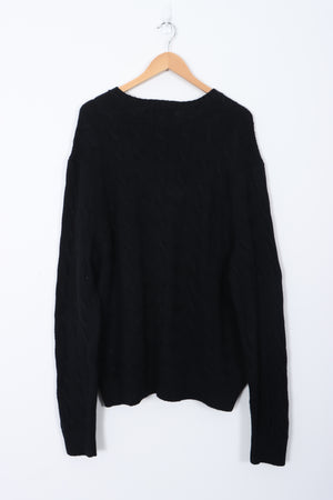 POLO by Ralph Lauren Cable Knit Black Sweater (XXL)