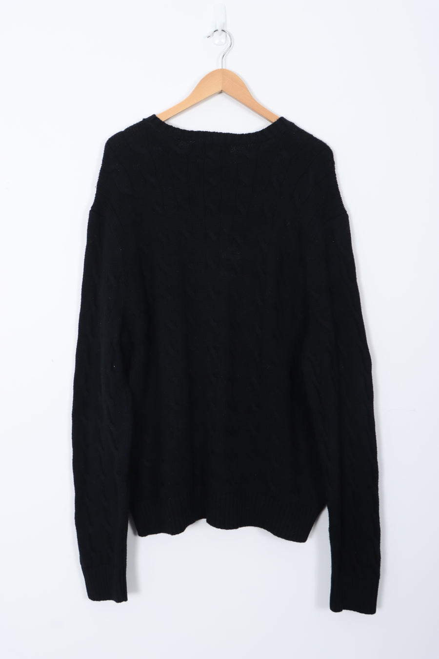 POLO by Ralph Lauren Cable Knit Black Sweater (XXL)