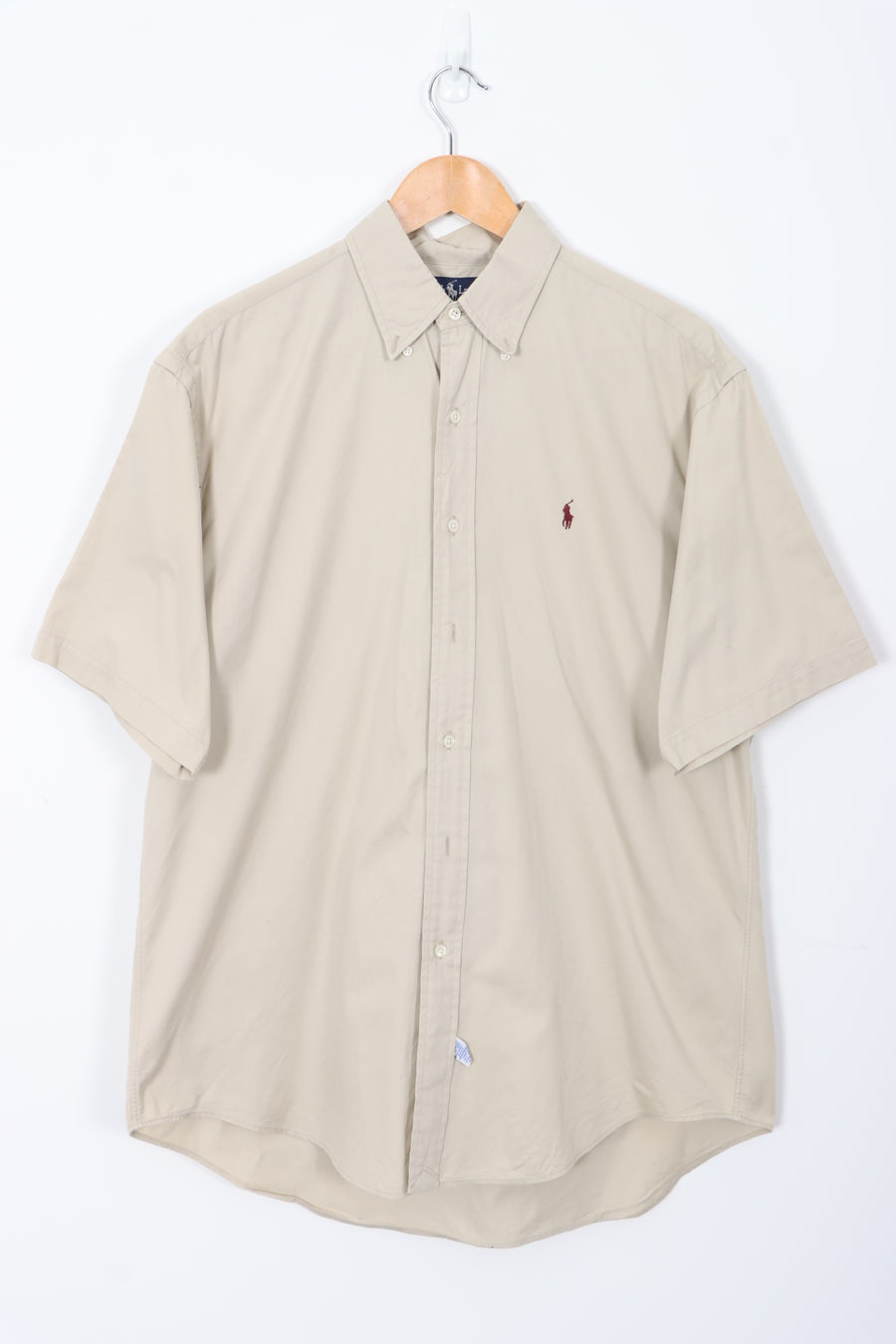 RALPH LAUREN Sand One Point Embroidered Logo Shirt (M-L)