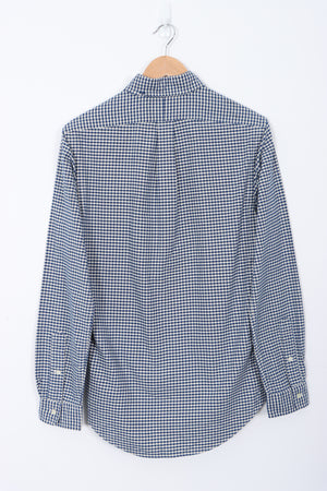 RALPH LAUREN White Blue Check 'Custom Fit' Shirt (S)