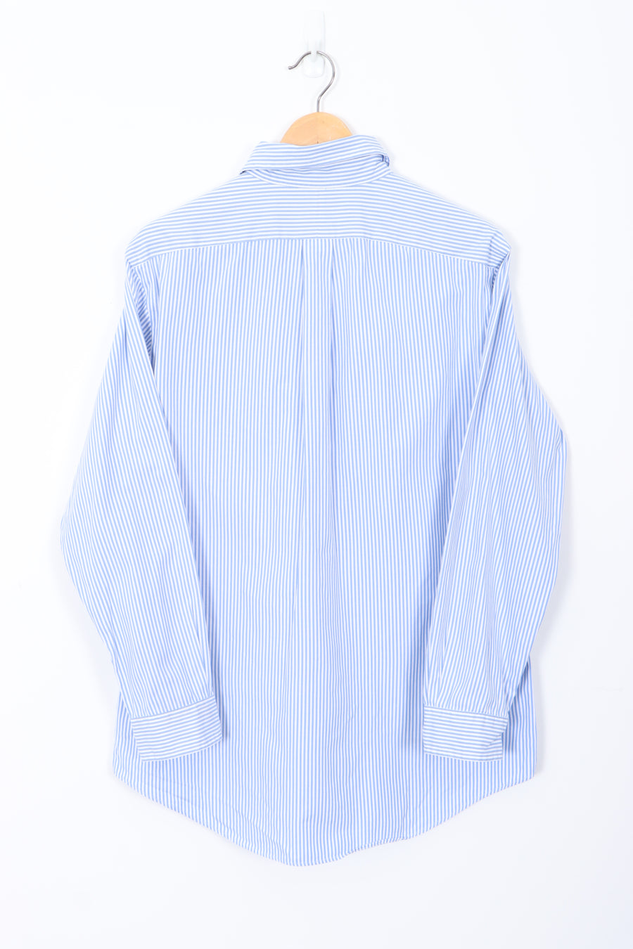 RALPH LAUREN Blue White Pintsripe 'Custom Fit' Shirt (M-L)