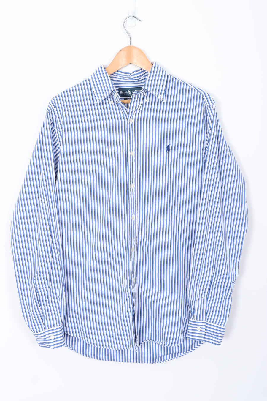 RALPH LAUREN 'Classic Fit' Blue White Stripe Shirt (M)