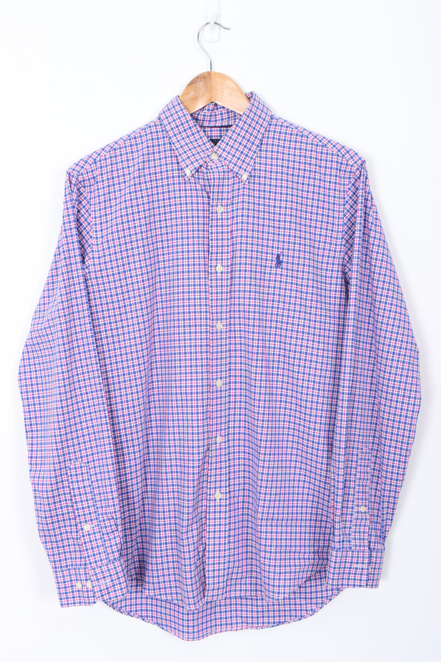 RALPH LAUREN Red Blue Check Long Sleeve Shirt (M)