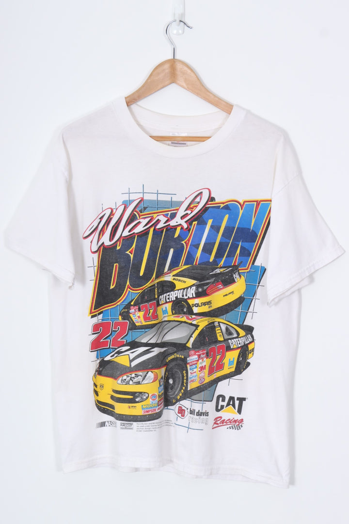 NASCAR Ward Burton #22 Car Racing Caterpillar Colourful Tee (L)