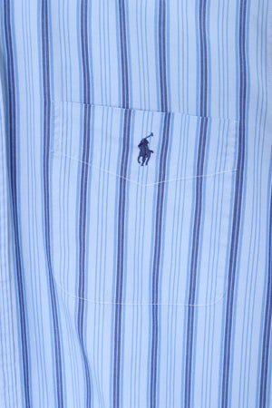 RALPH LAUREN Blue Striped Long Sleeve Shirt (L)