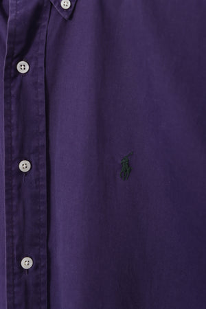 RALPH LAUREN 'Blake' Purple Cotton Long Sleeve Shirt (L)