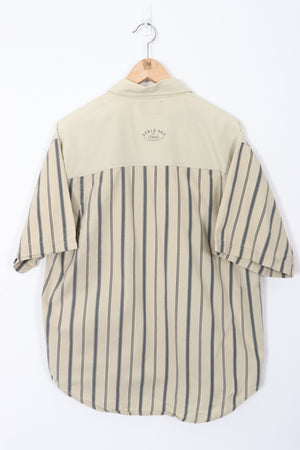 BUGLE BOY Stripe Utility Double Front Pocket Shirt (M)