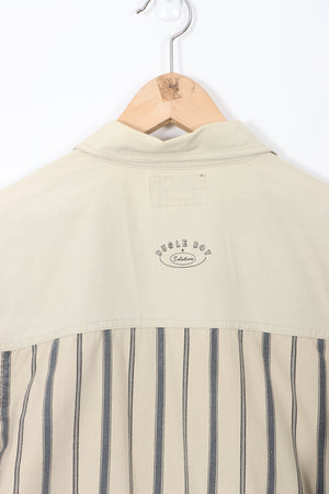 BUGLE BOY Stripe Utility Double Front Pocket Shirt (M)