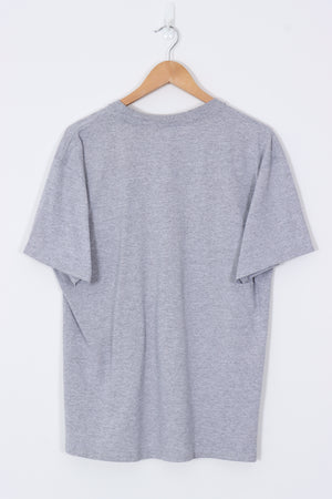 NIKE Grey & Black Embroidered Swoosh Tee (L)