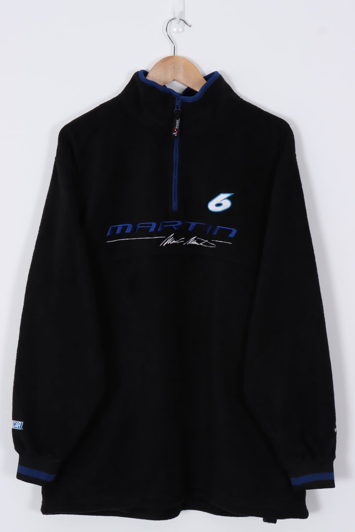 NASCAR Mark Martin Black Embroidered 1/4 Zip Fleece (XL-XXL)