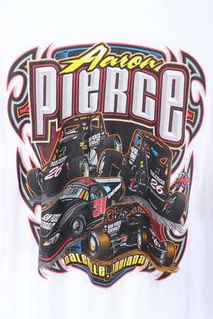 NASCAR Aaron Pierce Front Back Racecar Graphic Print Tee (L-XL)