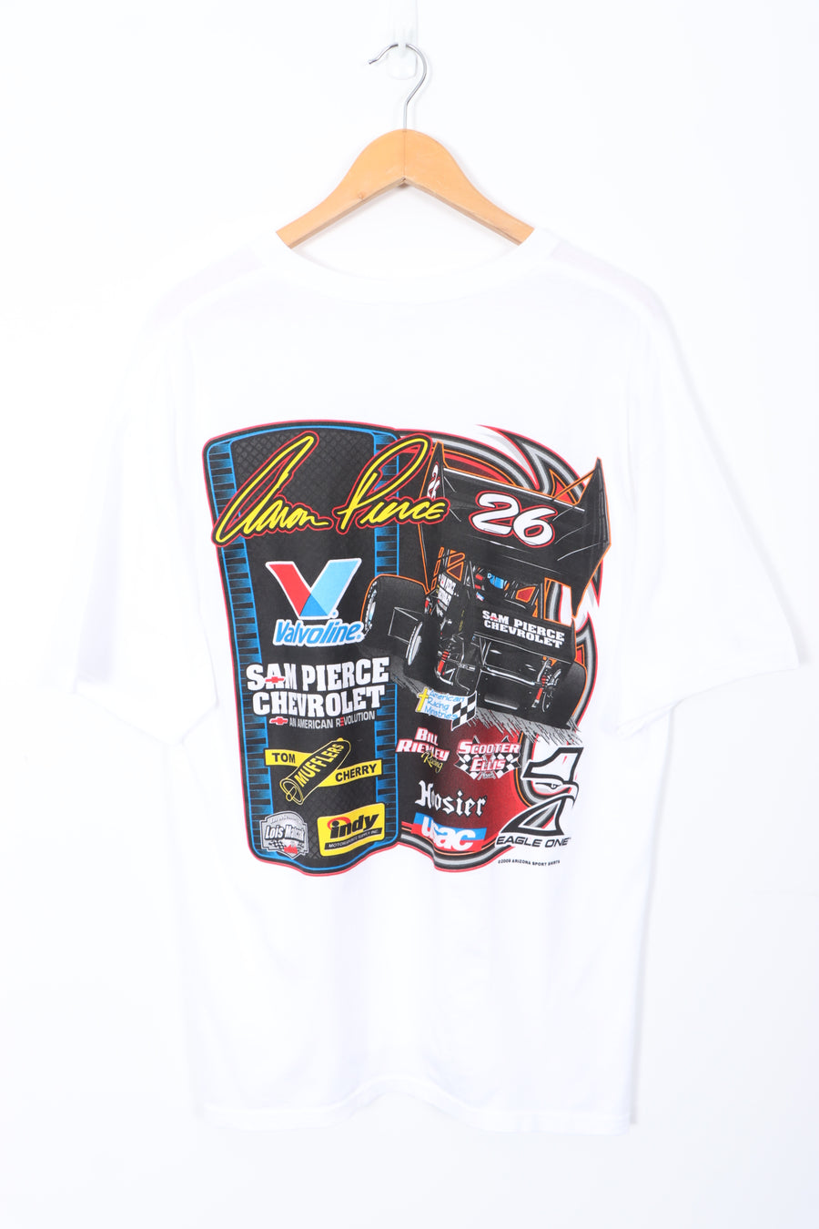 NASCAR Aaron Pierce Front Back Racecar Graphic Print Tee (L-XL)