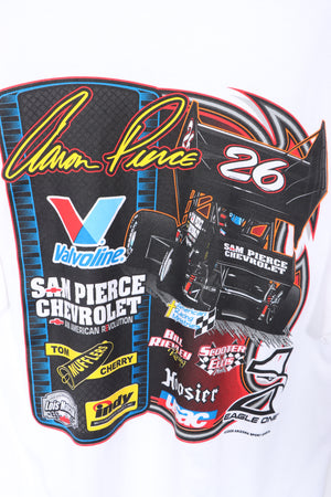 NASCAR Aaron Pierce Front Back Racecar Graphic Print Tee (L-XL)