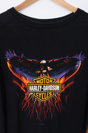 2000 HARLEY Eagle Flames Sleeve Detail Long Sleeve Tee (XL-XXL)