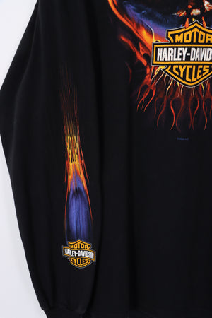 2000 HARLEY Eagle Flames Sleeve Detail Long Sleeve Tee (XL-XXL)