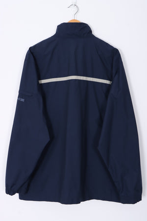 NIKE Navy Blue Sleeve Pocket Windbreaker Jacket (L)