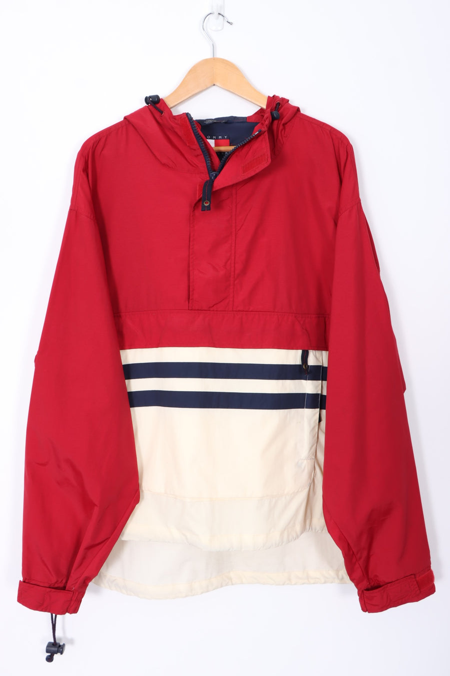 TOMMY HILFIGER 1/4 Zip Colour Block Anorak Windbreaker Jacket (XL)