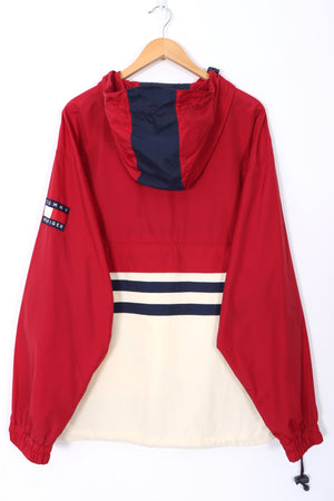 TOMMY HILFIGER 1/4 Zip Colour Block Anorak Windbreaker Jacket (XL)