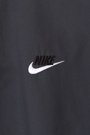 NIKE Embroidered Swoosh Logo Charcoal Grey Windbreaker Jacket (XL)