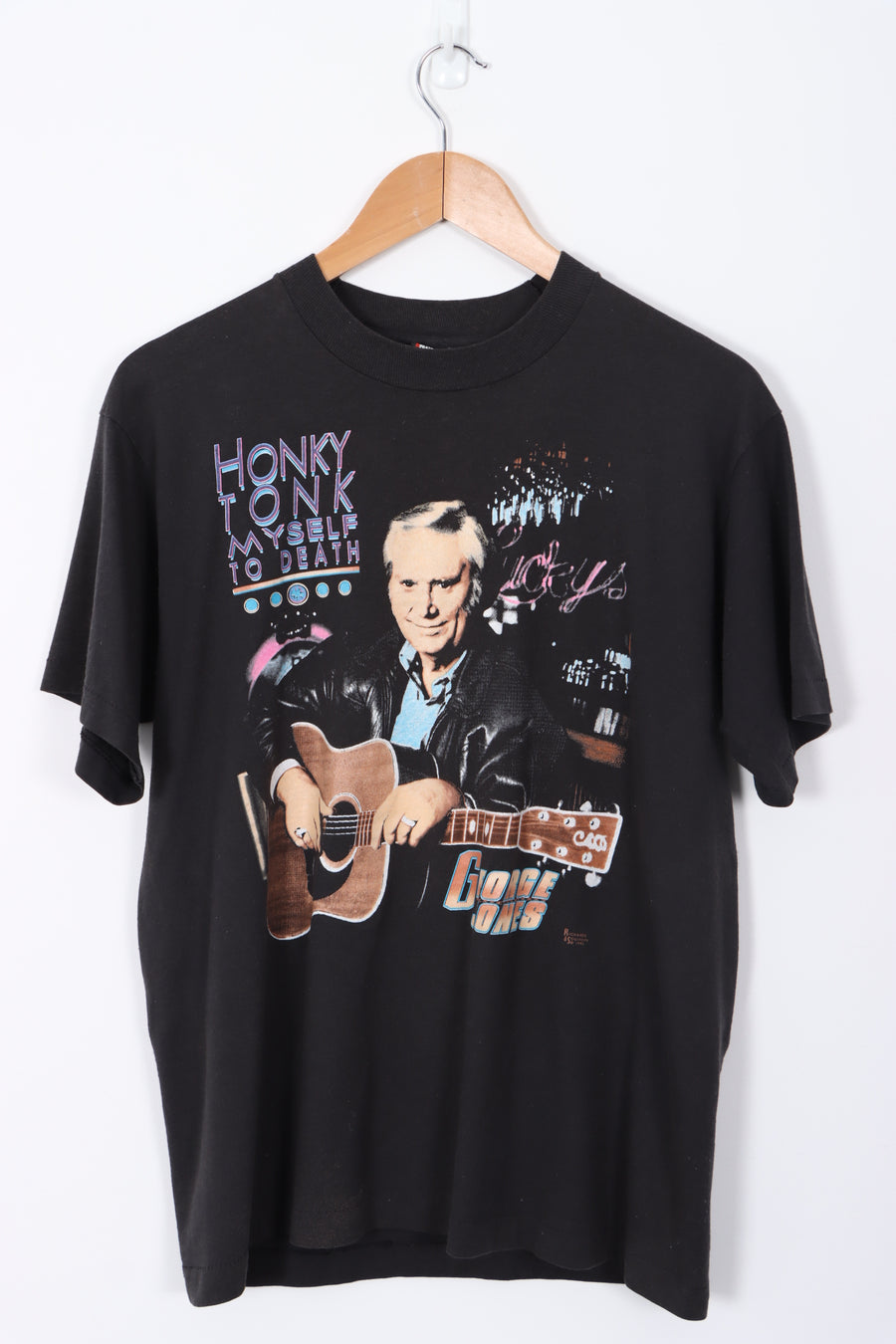 1992 George Jones 'Honky Tonk To Death' Music Tour Tee (L)