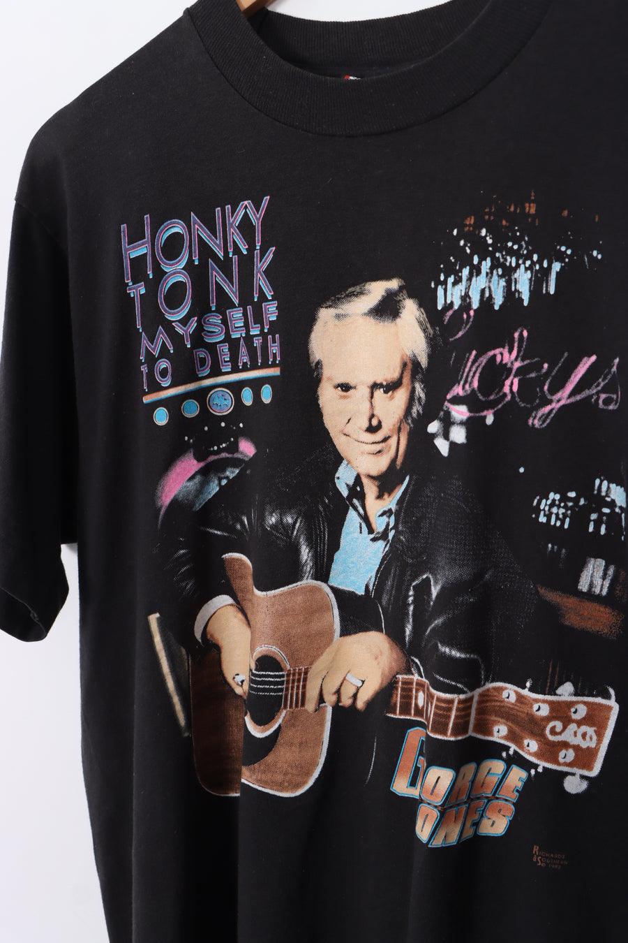 1992 George Jones 'Honky Tonk To Death' Music Tour Tee (L)