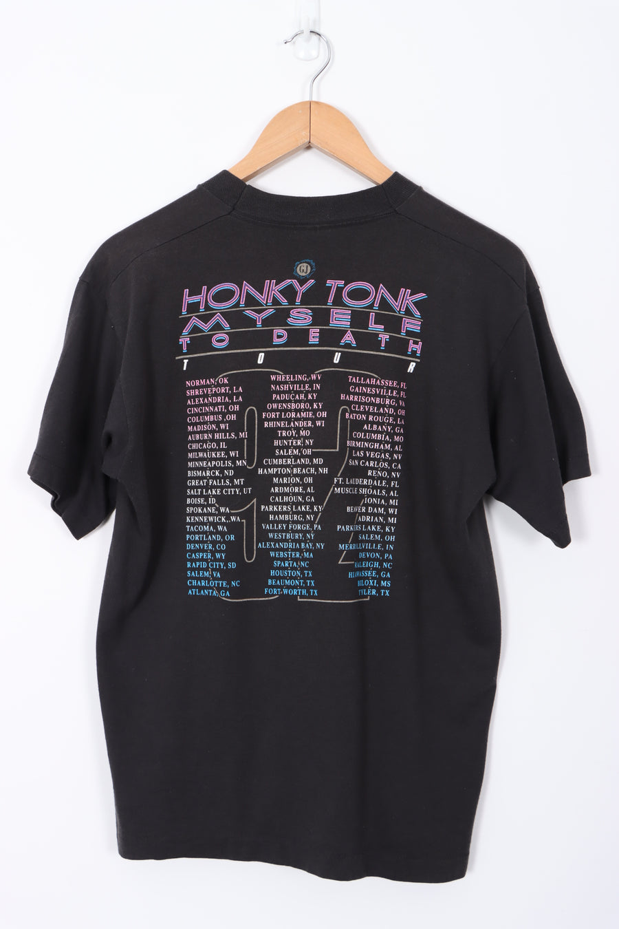 1992 George Jones 'Honky Tonk To Death' Music Tour Tee (L)