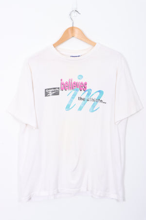 REEBOK 'Believes in the Athlete' Slogan Tee (L)