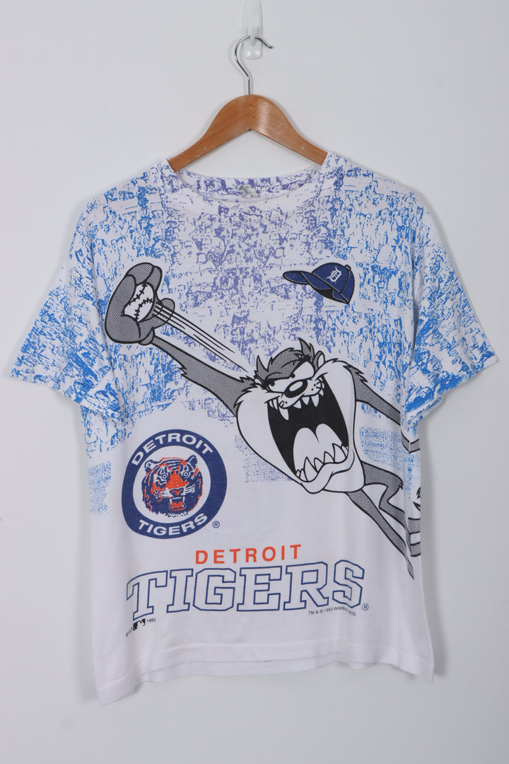 1993 Detroit Tigers Tasmanian Devil Baseball All Over Print Tee (M)