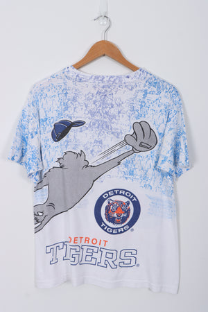 1993 Detroit Tigers Tasmanian Devil Baseball All Over Print Tee (M)