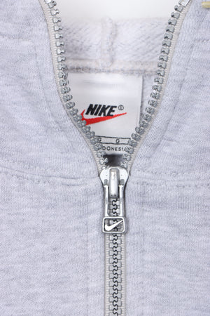 NIKE 1/4 Zip Big Swoosh Logo Grey Hoodie (L)